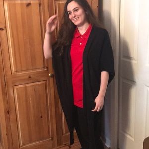Oversized Black Cardigan Sweater